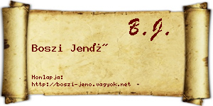 Boszi Jenő névjegykártya